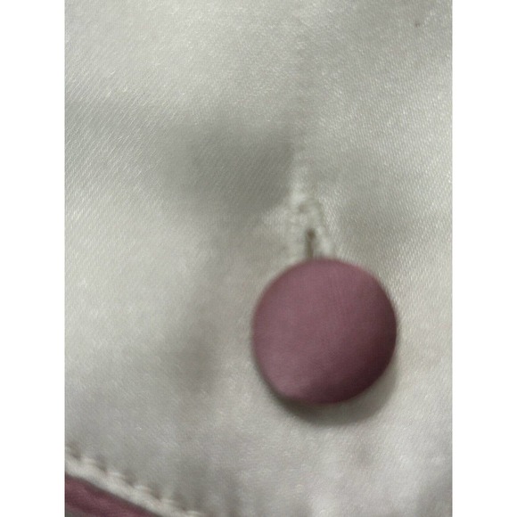 Downton Abbey Beige Satin Embroidered Button Close Large Pouch Makeup Jewelry - Picture 5 of 10